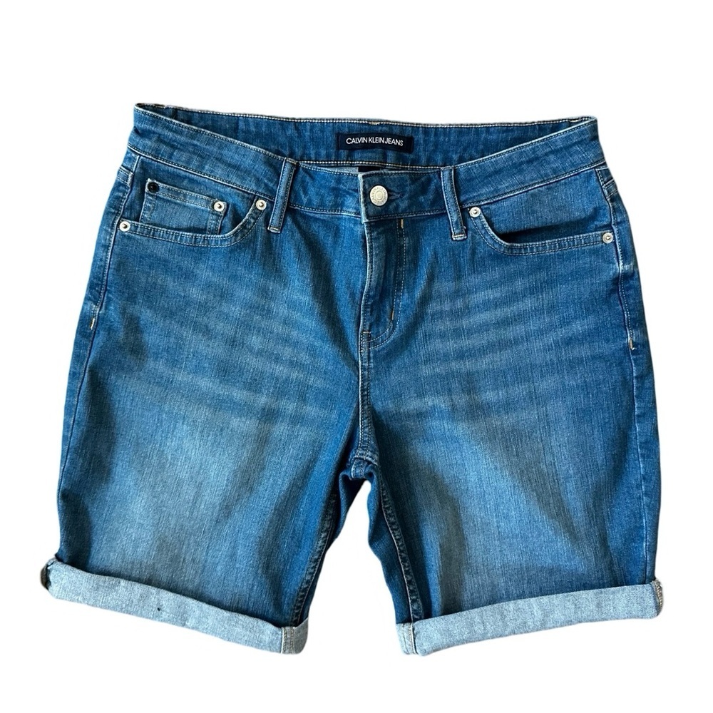 CALVIN KLEIN JEANS Bermuda CITY SHORT Rolled Hem Tulip Blue Women’s Size 10.